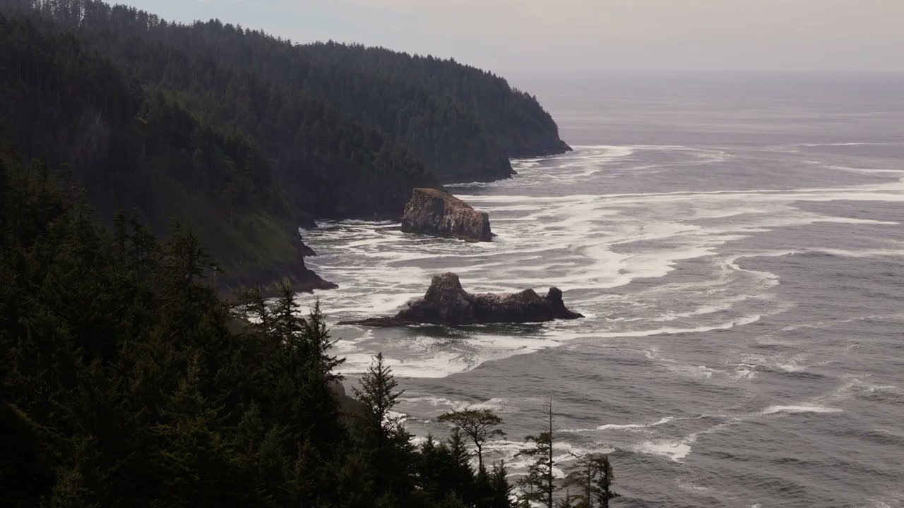 Pacific Coast Ocean Waves and Sea Stacks