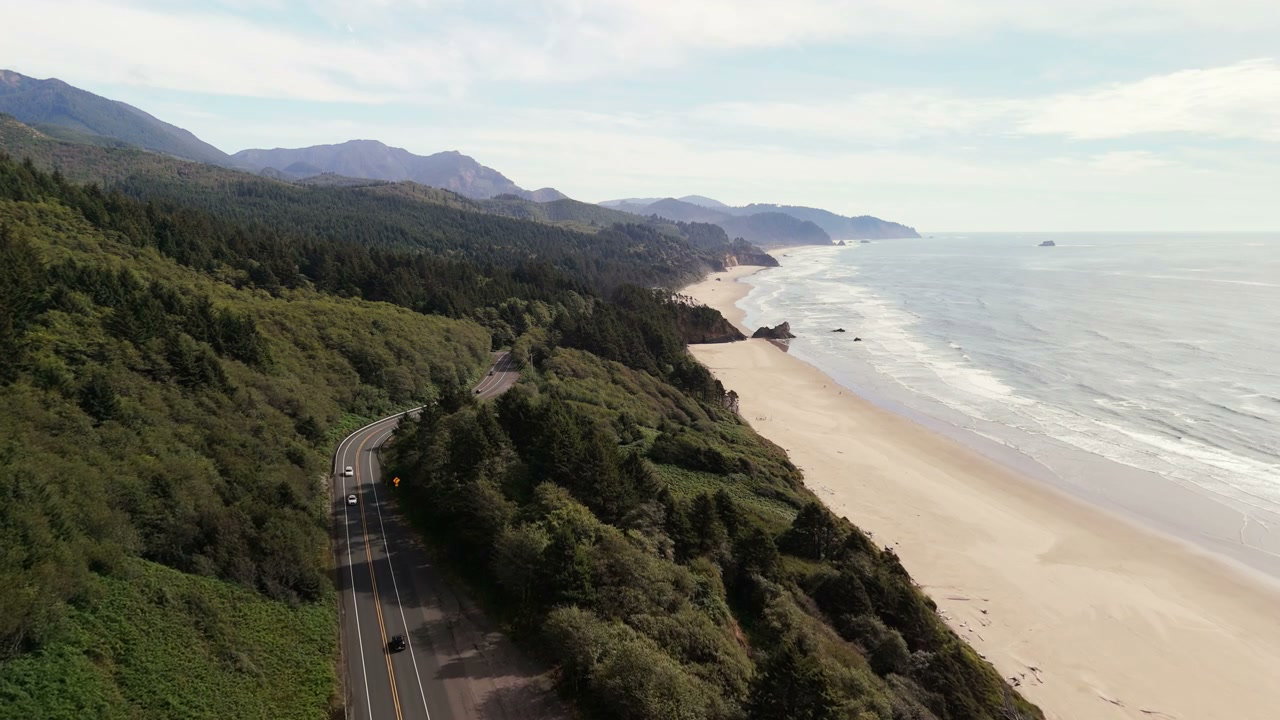 Scenic Pacific Coast Highway Along Beach