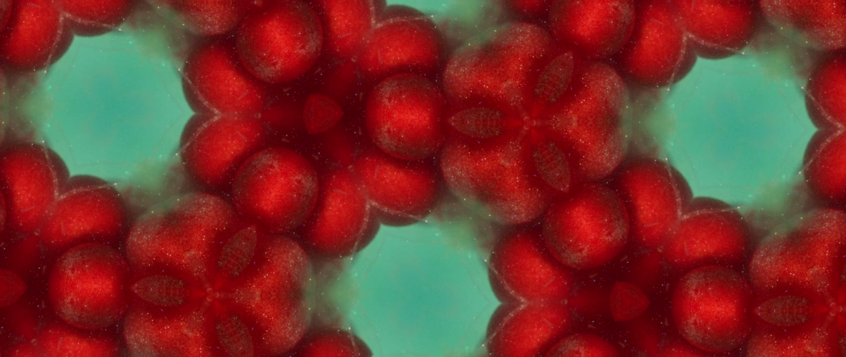 Abstract Red Organic Cell Kaleidoscope Pattern