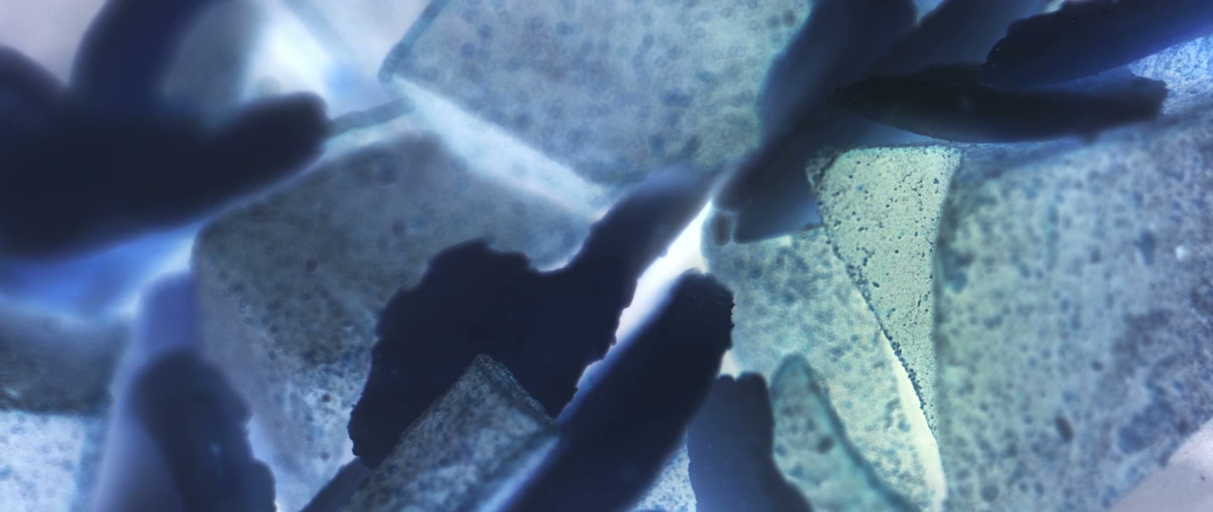 Abstract Blue Glowing Cubes