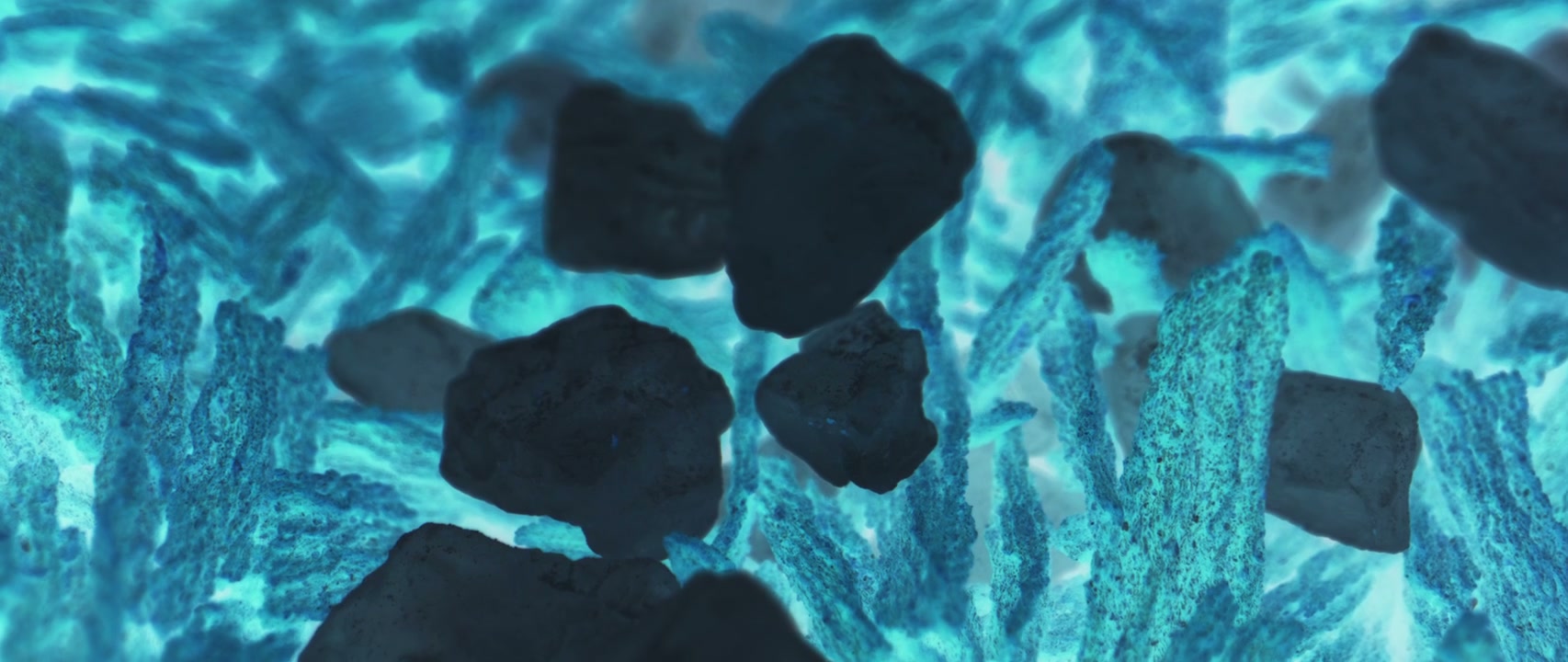 Abstract Glowing Blue Particles