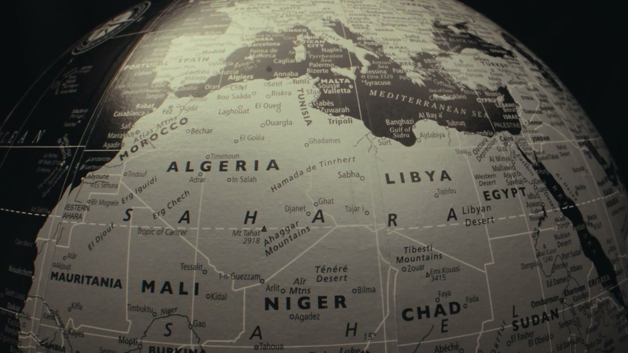 Rotating Vintage Globe With Africa Map