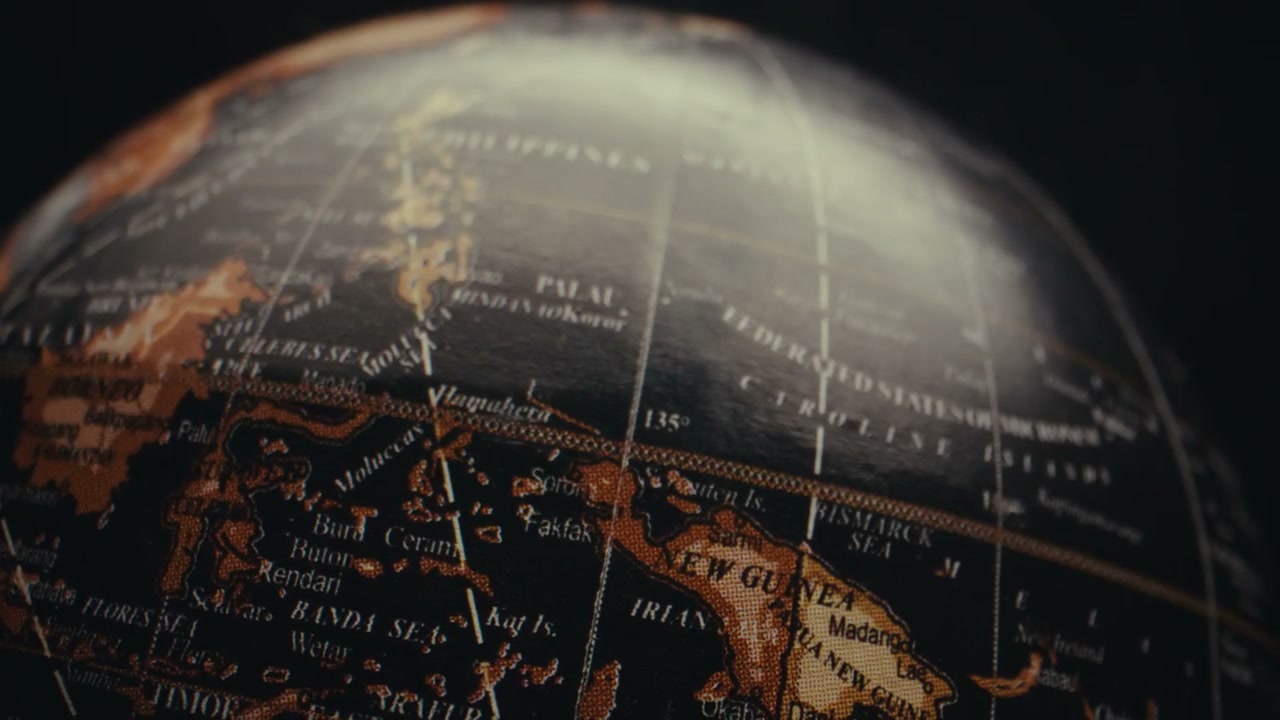 Spinning World Globe Close Up