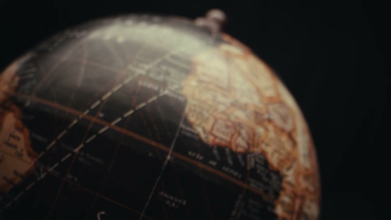 Vintage Globe Spinning into Focus