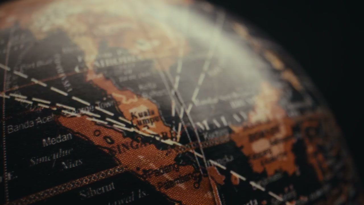 Spinning Globe Revealing Southeast Asia