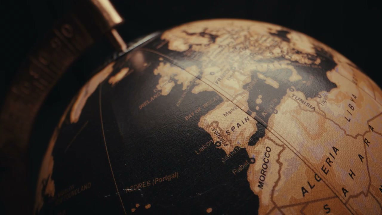 Vintage Globe Spinning to Europe and Africa