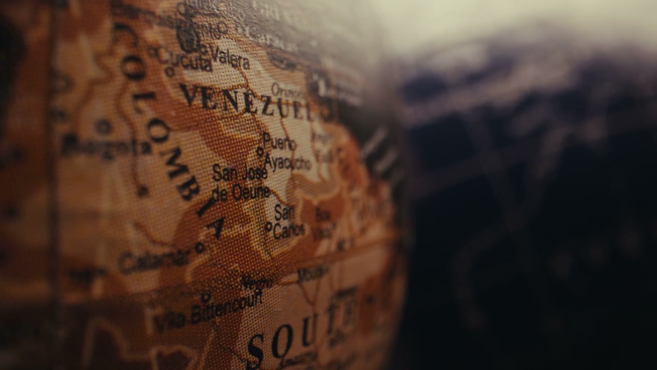 Vintage Globe Map of South America