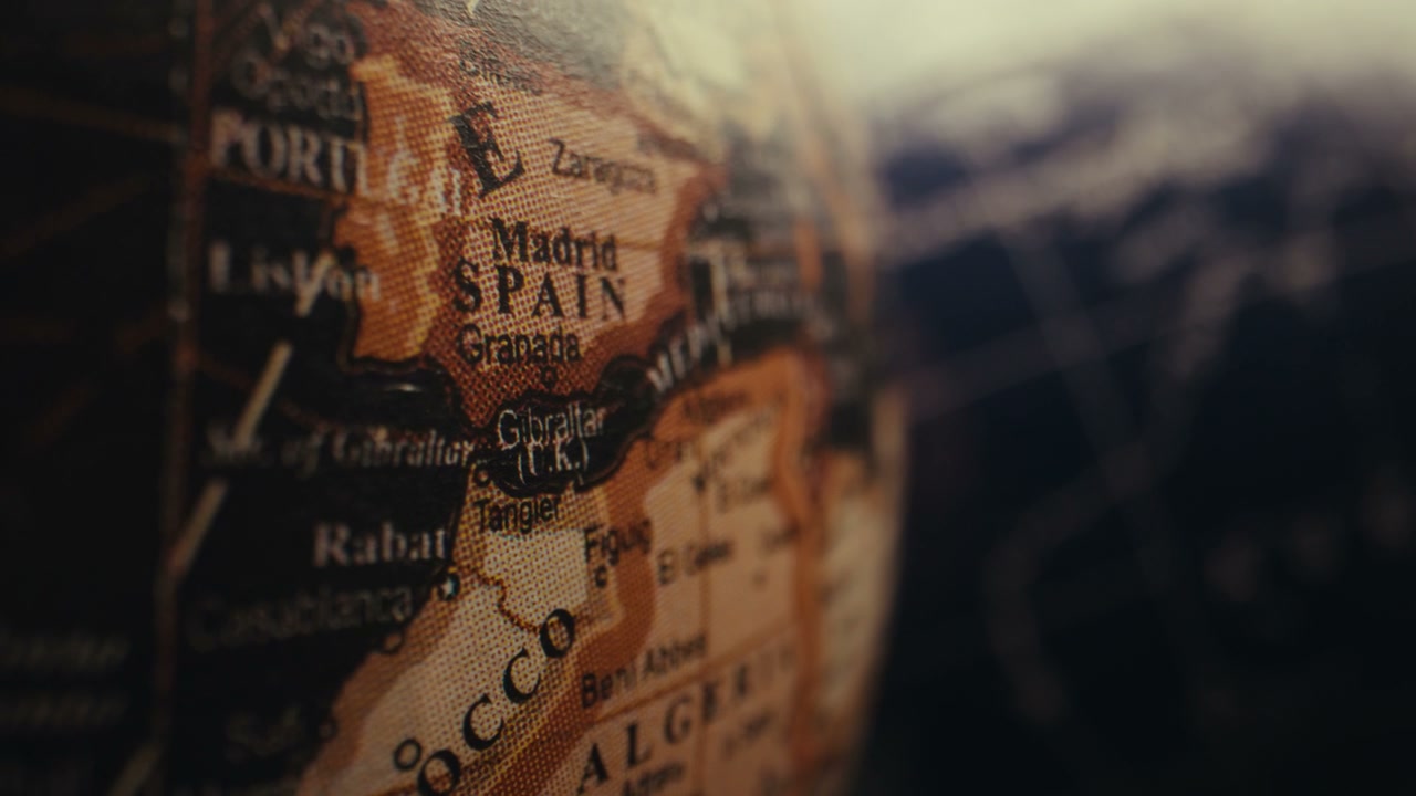 Vintage Globe Focusing on Spain and Africa