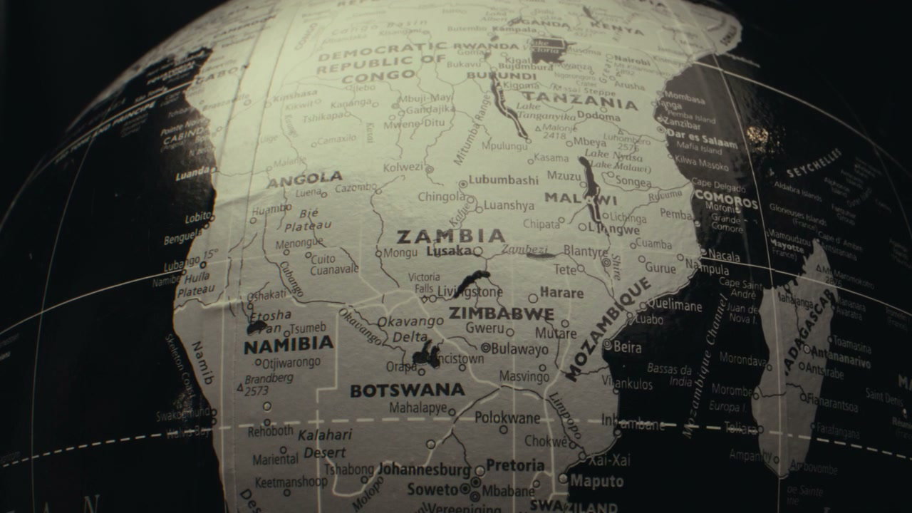 Vintage Rotating Globe of Southern Africa