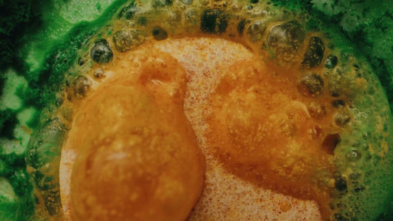Colorful Liquid Chemical Reaction Bubbling
