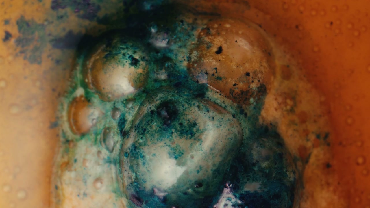 Colorful Bubbling Liquid Reaction