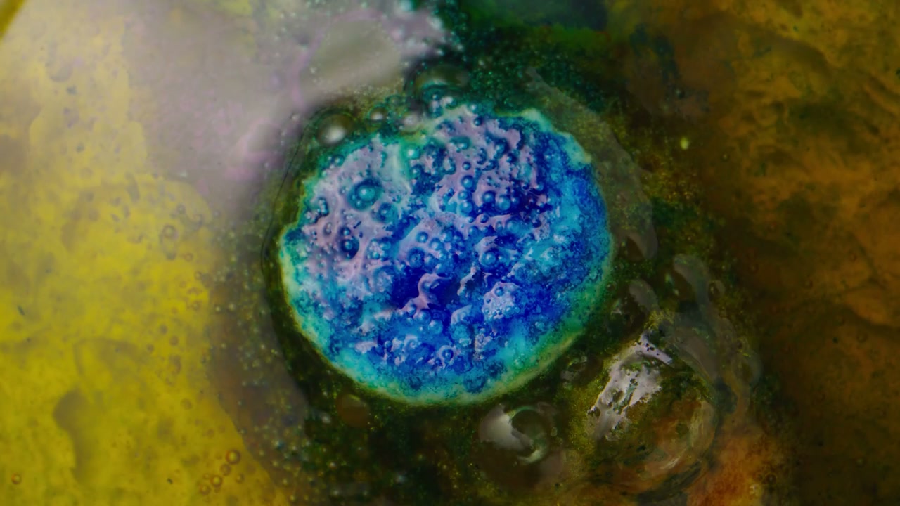 Vibrant Chemical Reaction Close Up