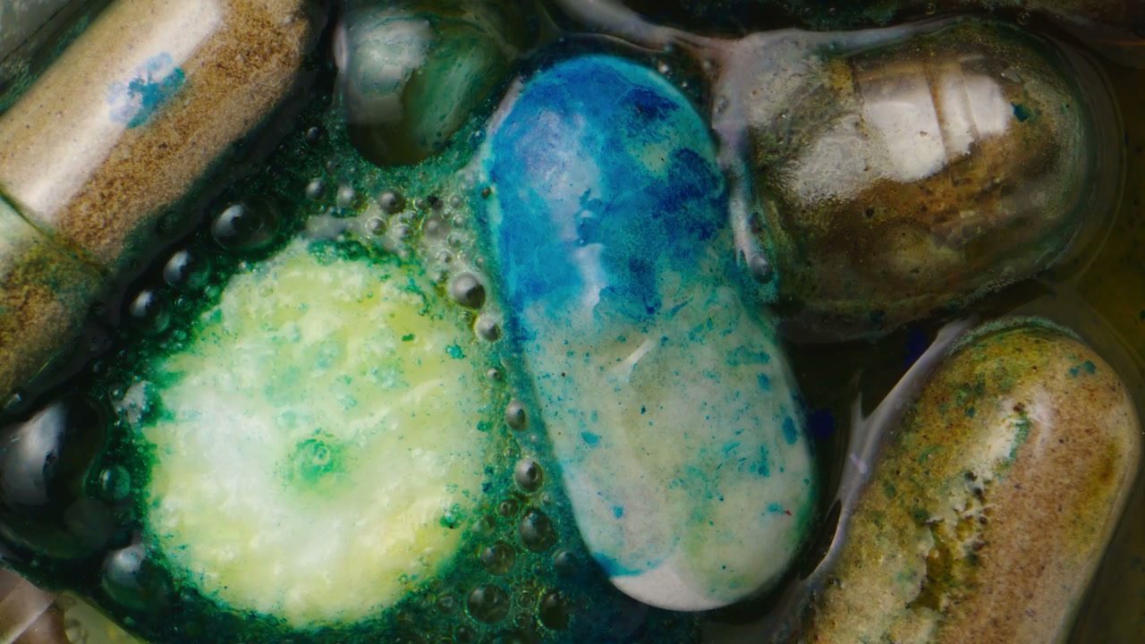 Colorful Pills Dissolving
