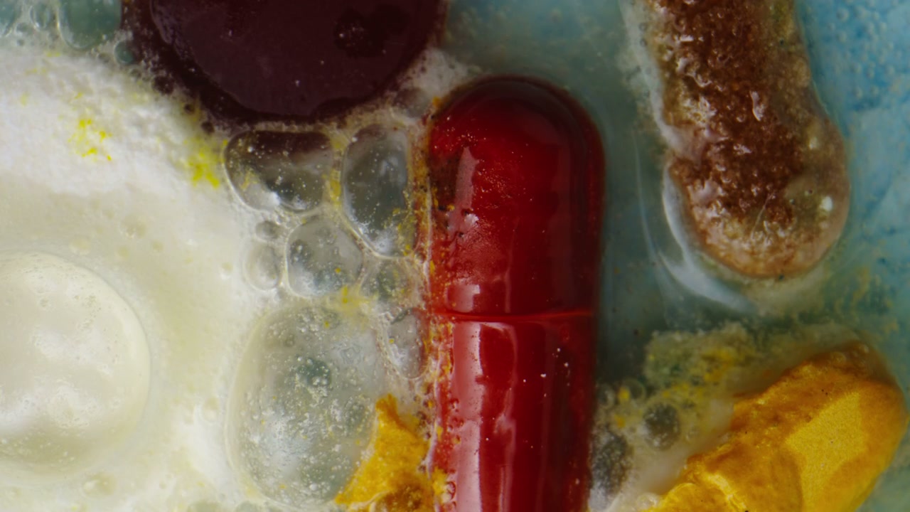 Colorful Pills Dissolving