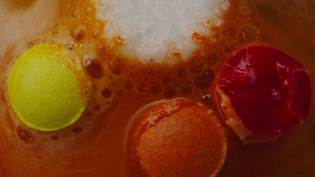Colorful Pills Dissolving
