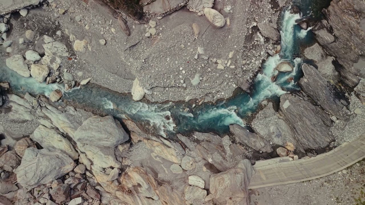 Taiwan Mountain River and Rocky Landscape