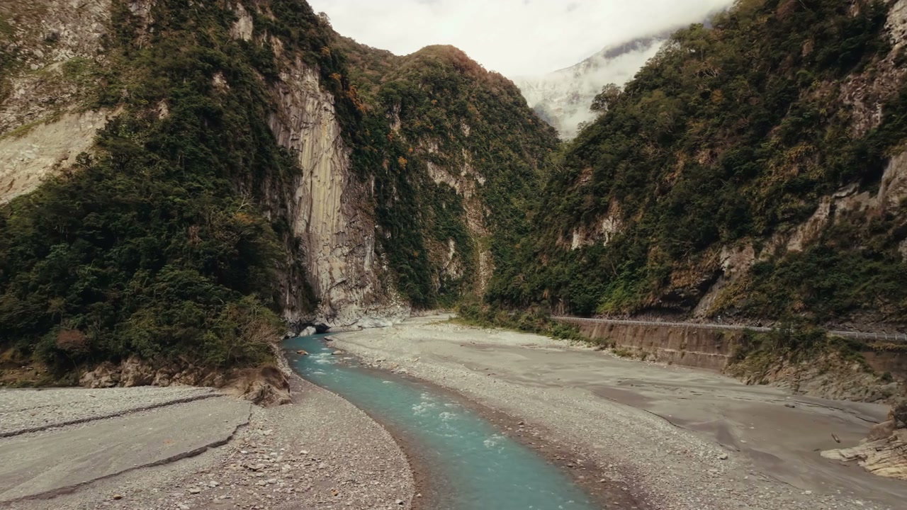 River Flowing Through Taiwan Mountain Gorge