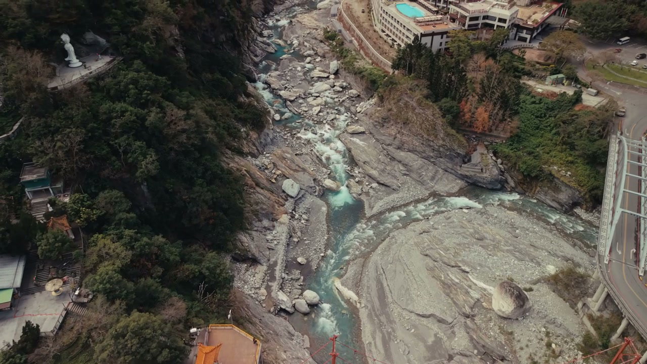 Aerial View of Taiwan Mountain River