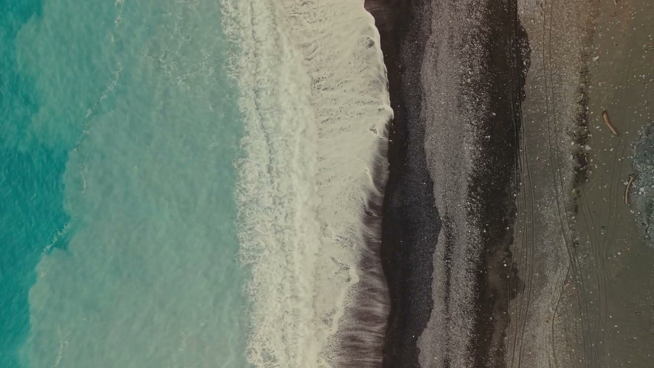 Turquoise Ocean Waves Breaking on Taiwan Coast