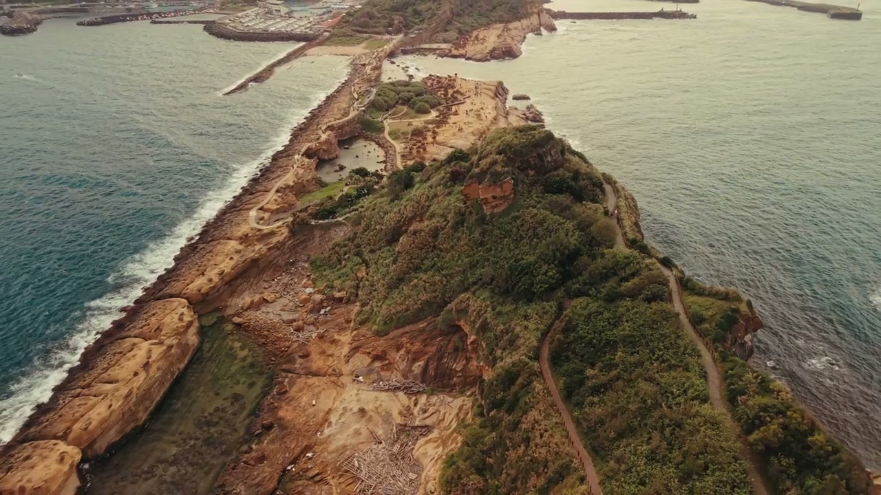 Aerial View of Yehliu Geopark Coastline
