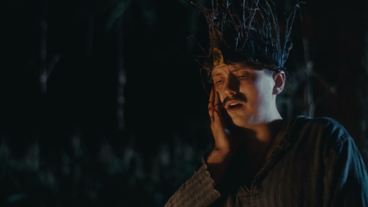 Man Smearing Blood During Old Ritual