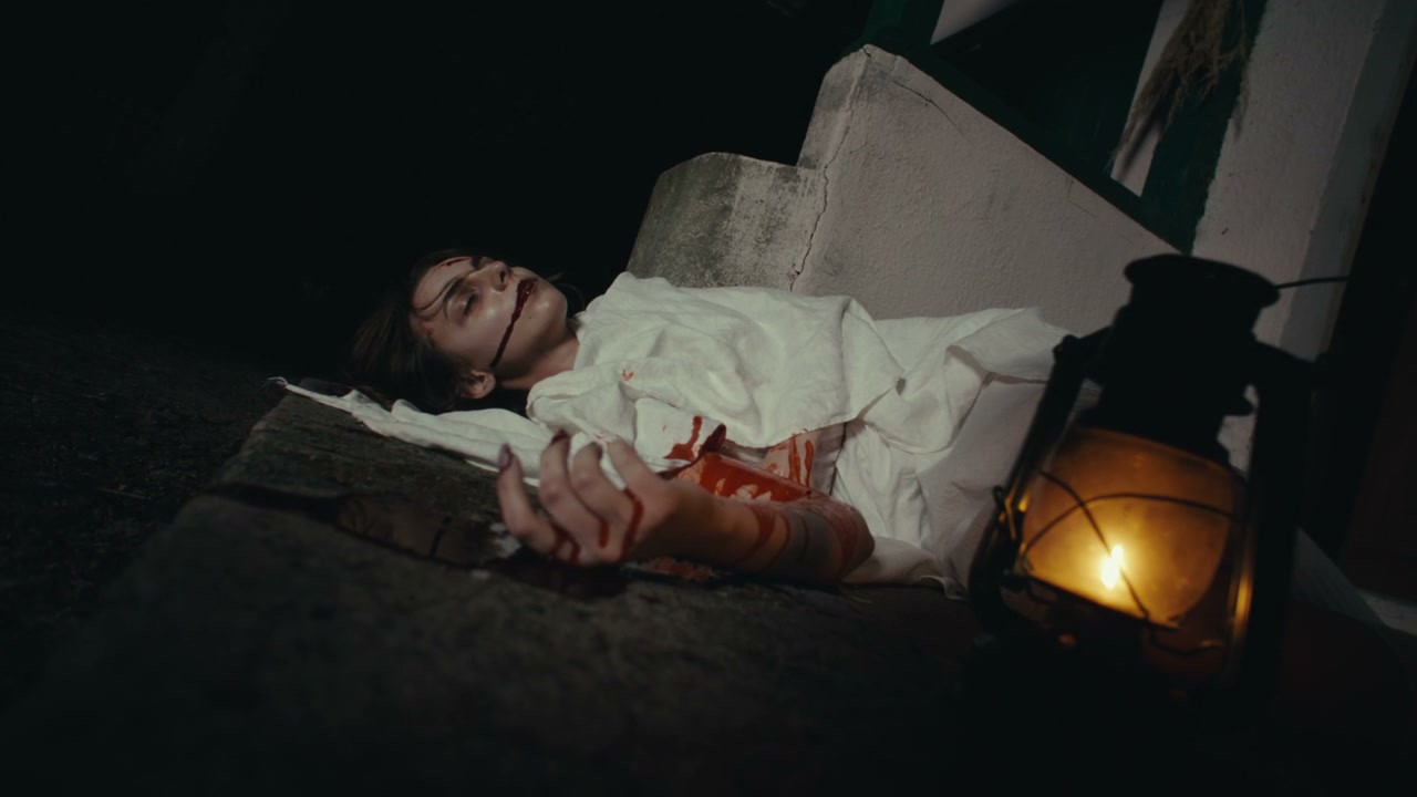 Ritual Victim Lying Dead at Night