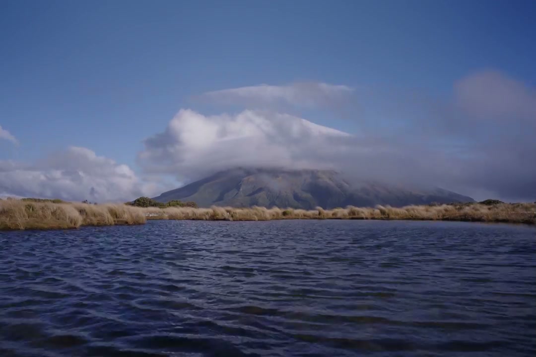 Clouds Moving Over Mountain Landscape in New Zealand