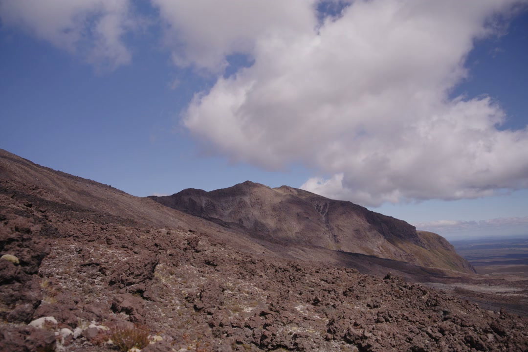 Clouds Over New Zealand Volcanic Mountains
