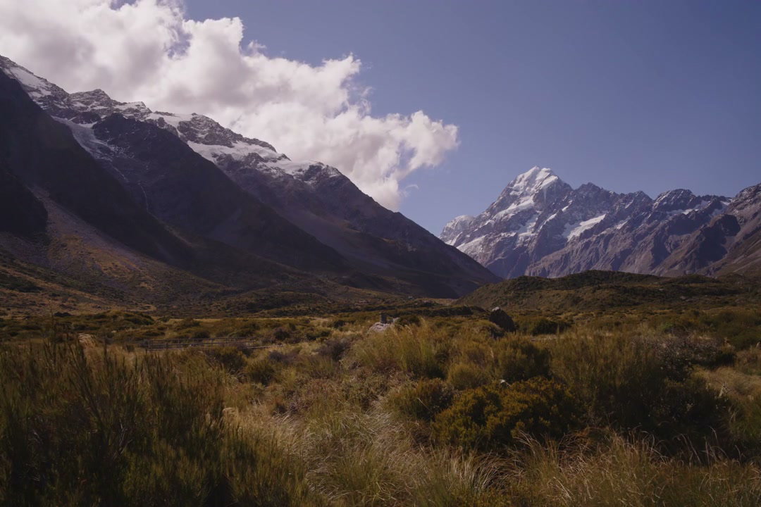 Timelapse of Clouds Over Mount Cook, New Zealand