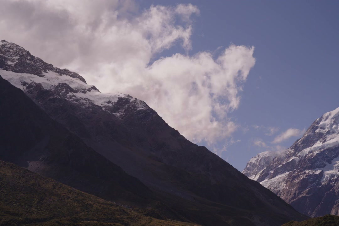 Time-lapse Clouds Over Snow-Capped Mountains, New Zealand
