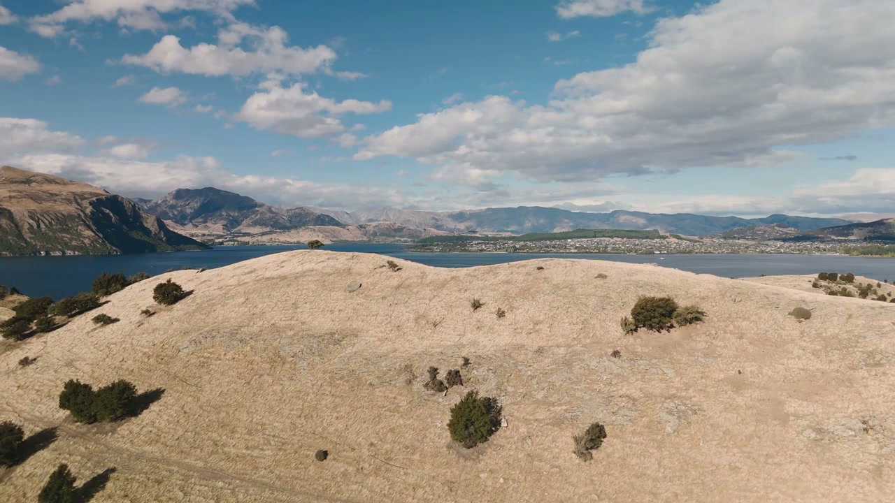Golden Hillsides and Lake Landscape