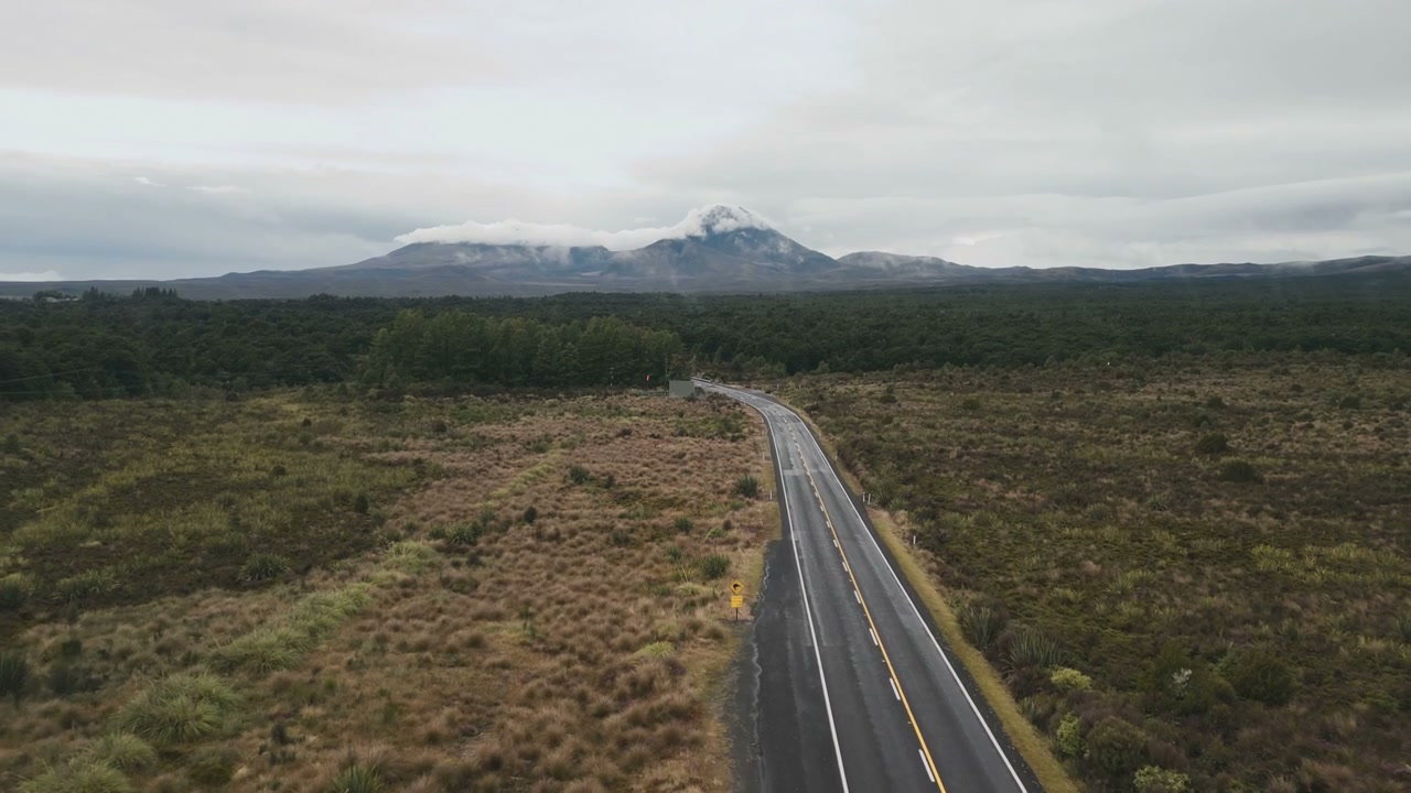 Mountain Road Through Rural Landscape