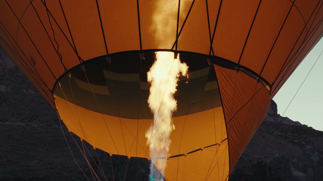 Hot Air Balloon Being Inflated in Cappadocia