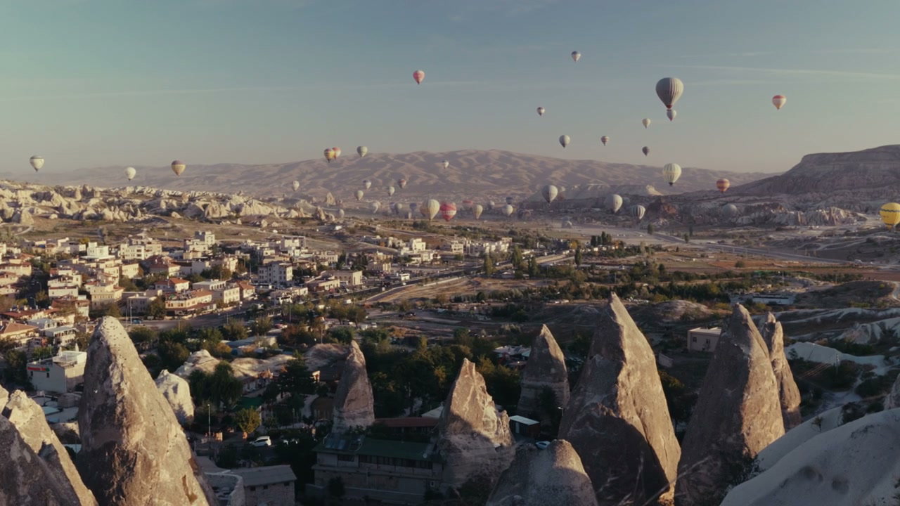 Hot Air Balloons Over Cappadocia Valley