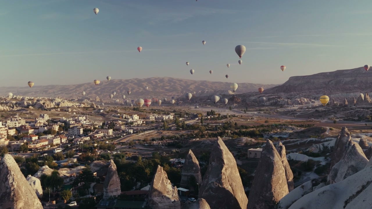 Hot Air Balloons Over Cappadocia Valley