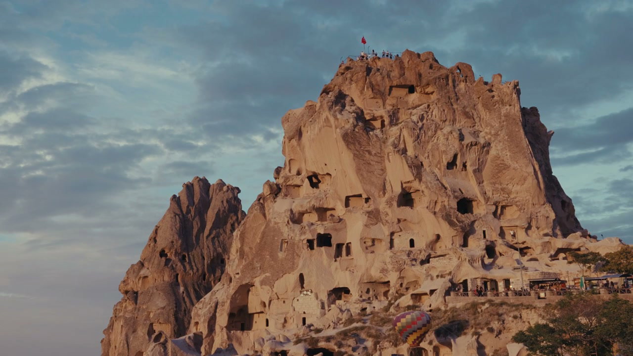 Uchisar Castle Cappadocia at Sunset