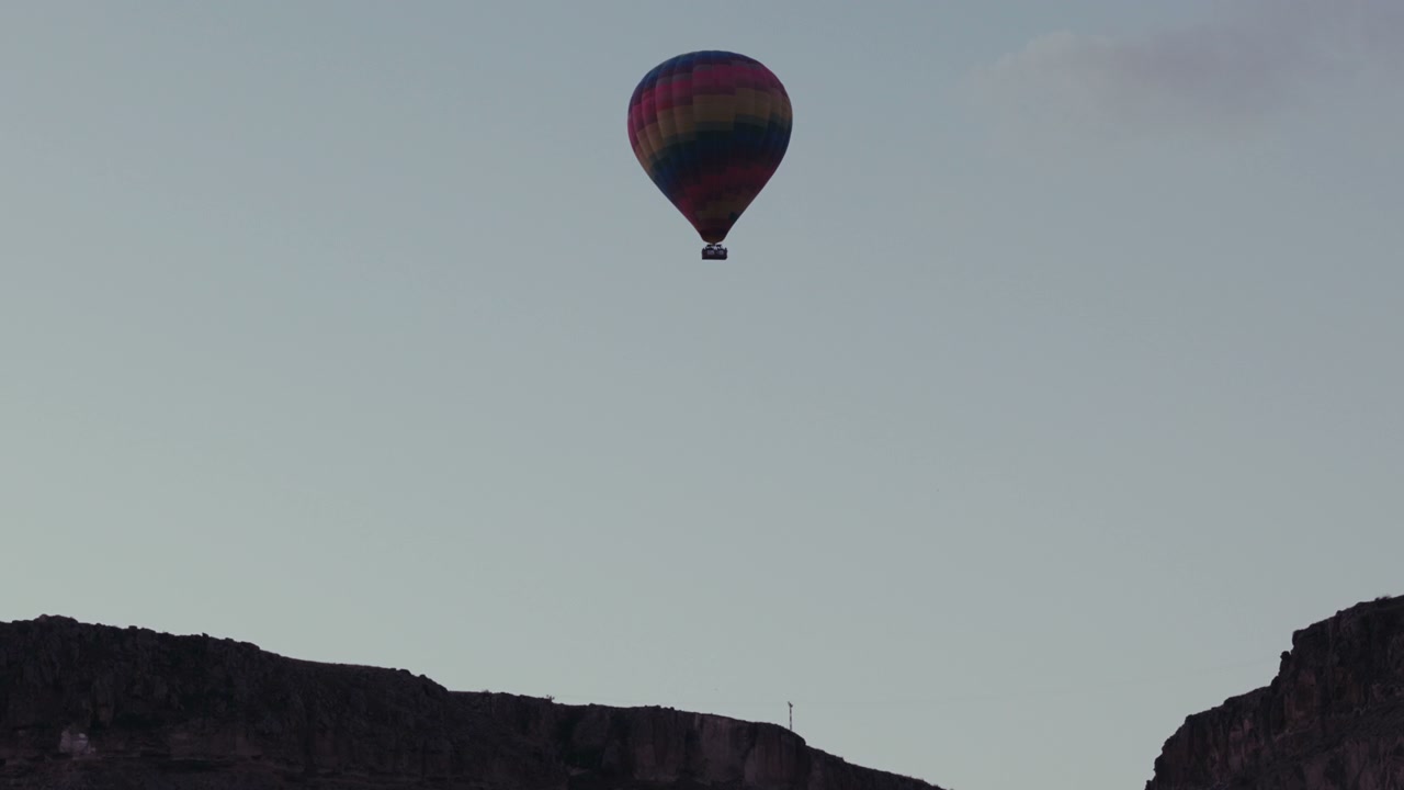 Hot Air Balloon Over Cappadocia Landscape