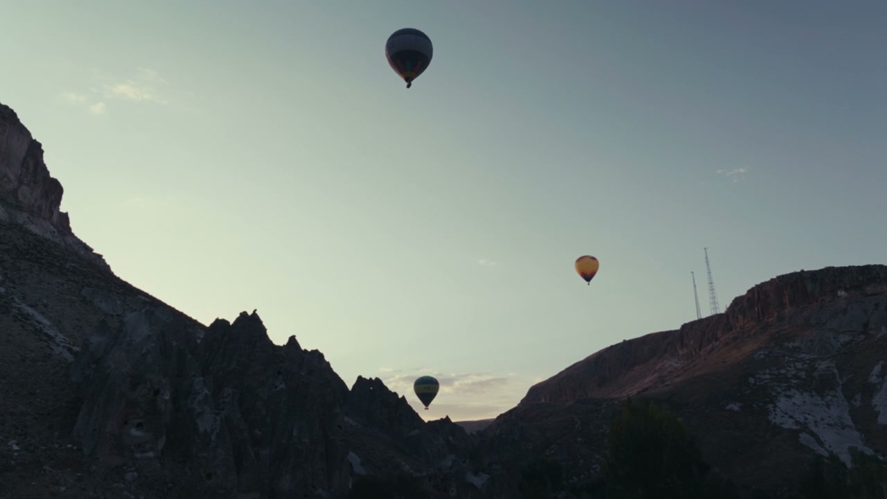 Hot Air Balloons Floating Over Cappadocia Valley