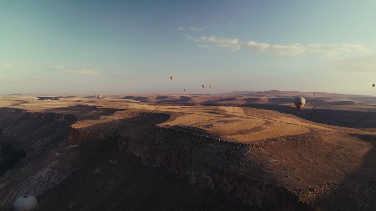 Hot Air Balloons Over Cappadocia Landscape