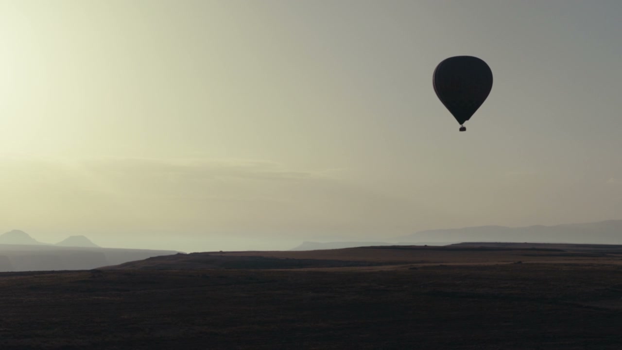 Hot Air Balloon Over Cappadocia Landscape