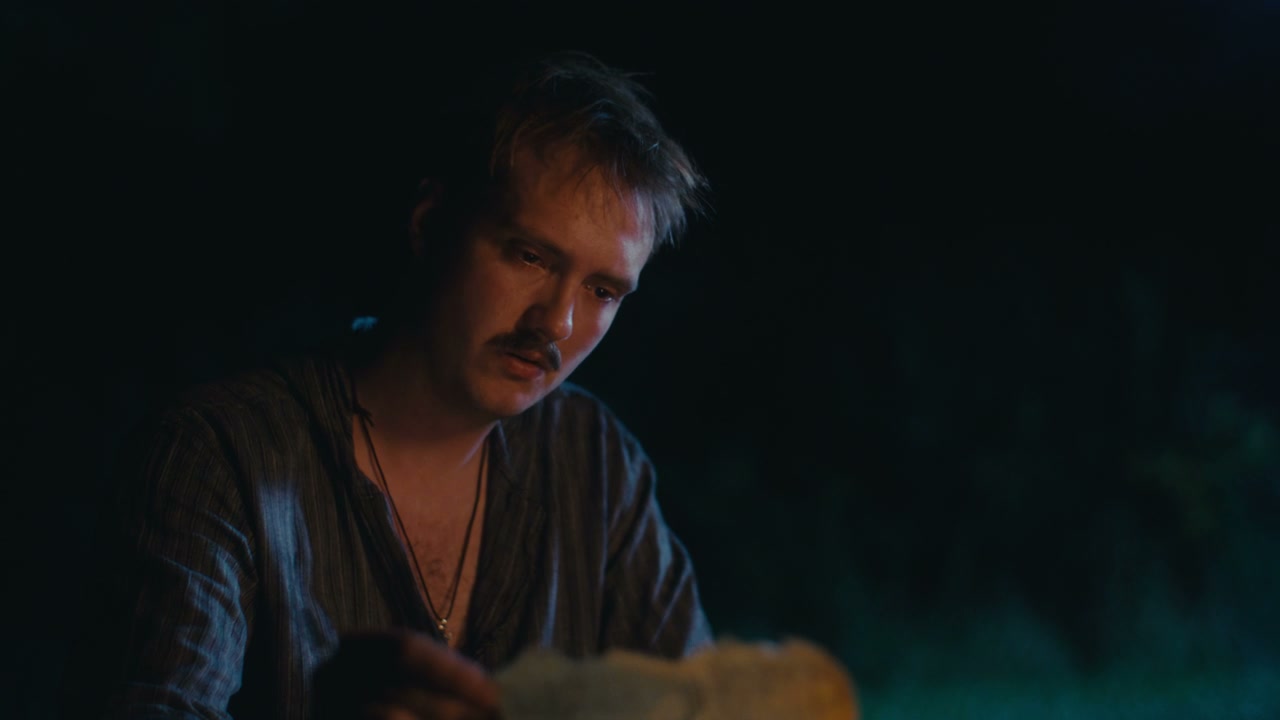 Sad Man Burning Paper Outdoors