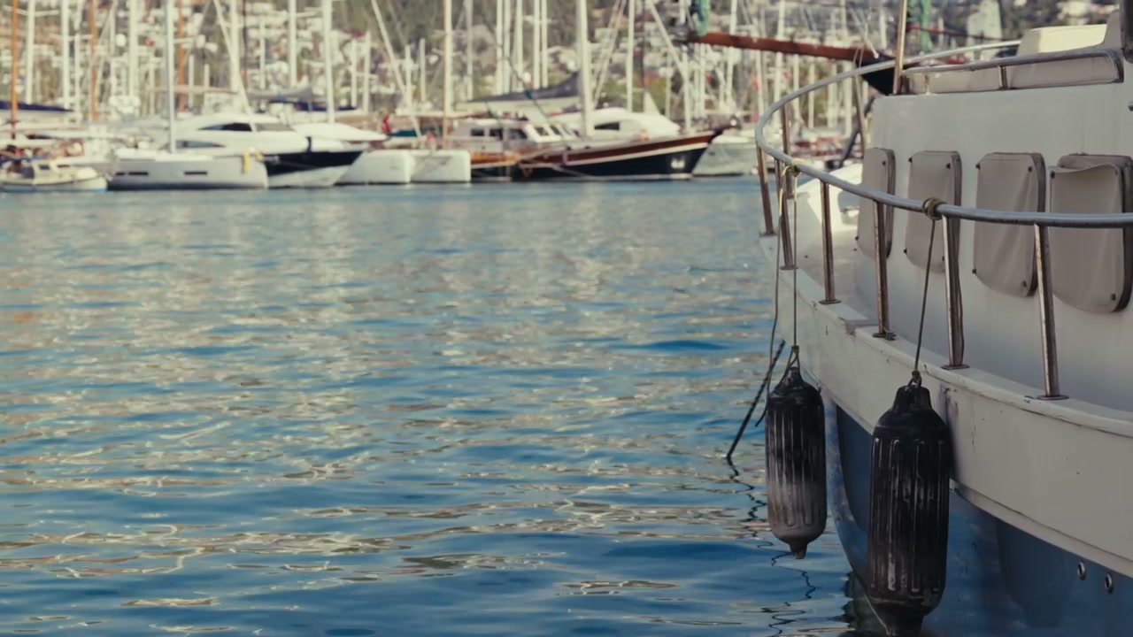 Boats Docked in Sunny Mediterranean Marina