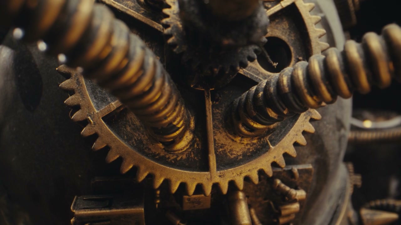 Steampunk Gears and Pipes Rotating