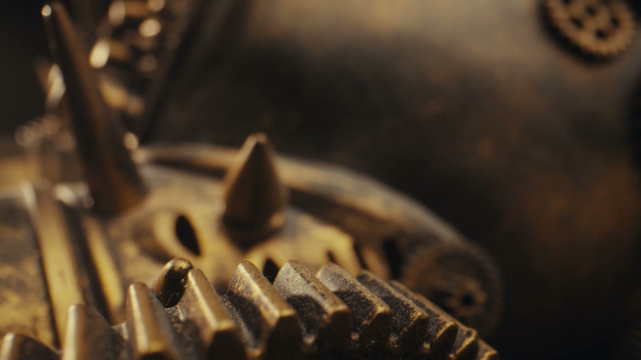 Intricate Golden Steampunk Gears