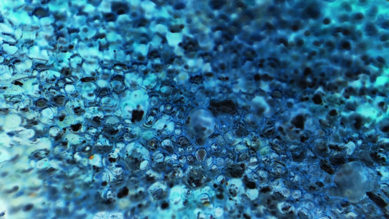 Abstract Blue Bubbling Liquid Texture