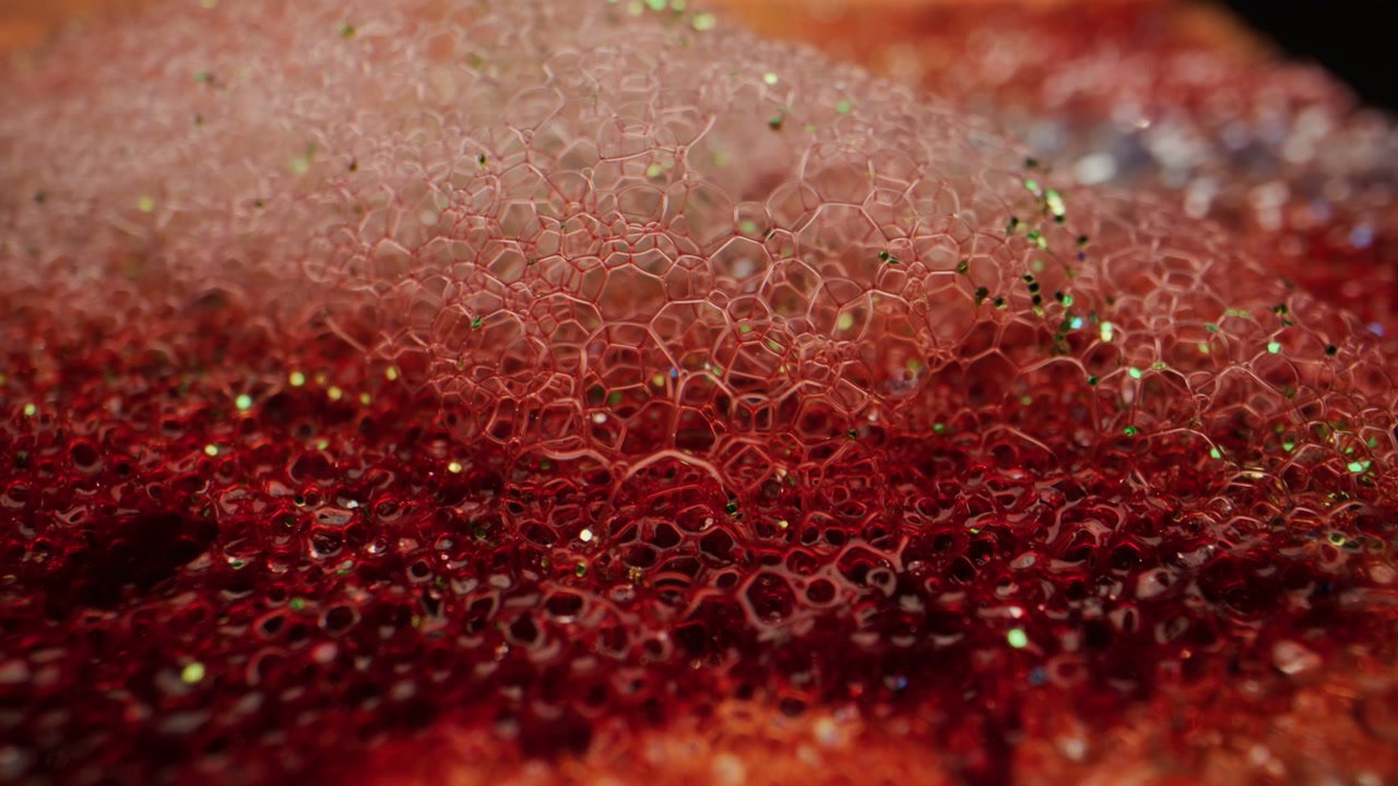 Shimmering Red and Orange Glitter Foam