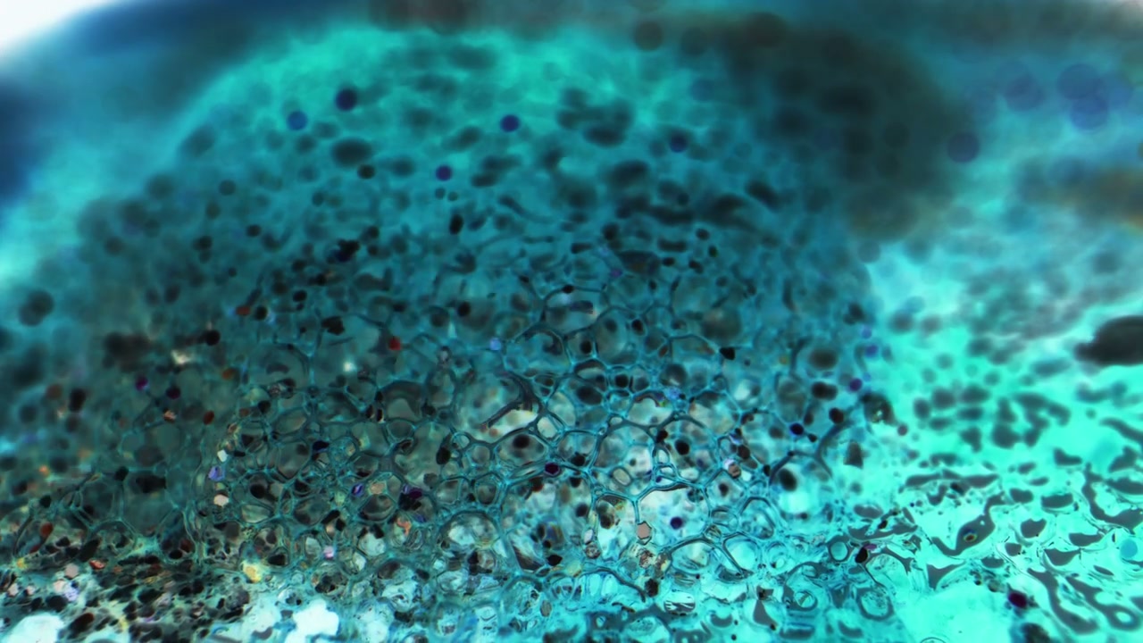 Abstract Teal Bubbles Close-up