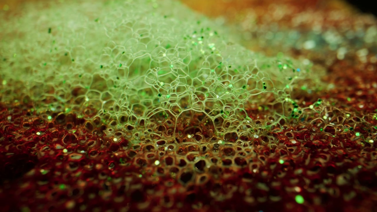 Colorful Glitter Foam Bubbles