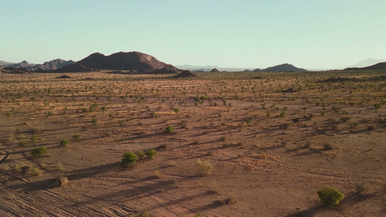African Desert Landscape With Mountains