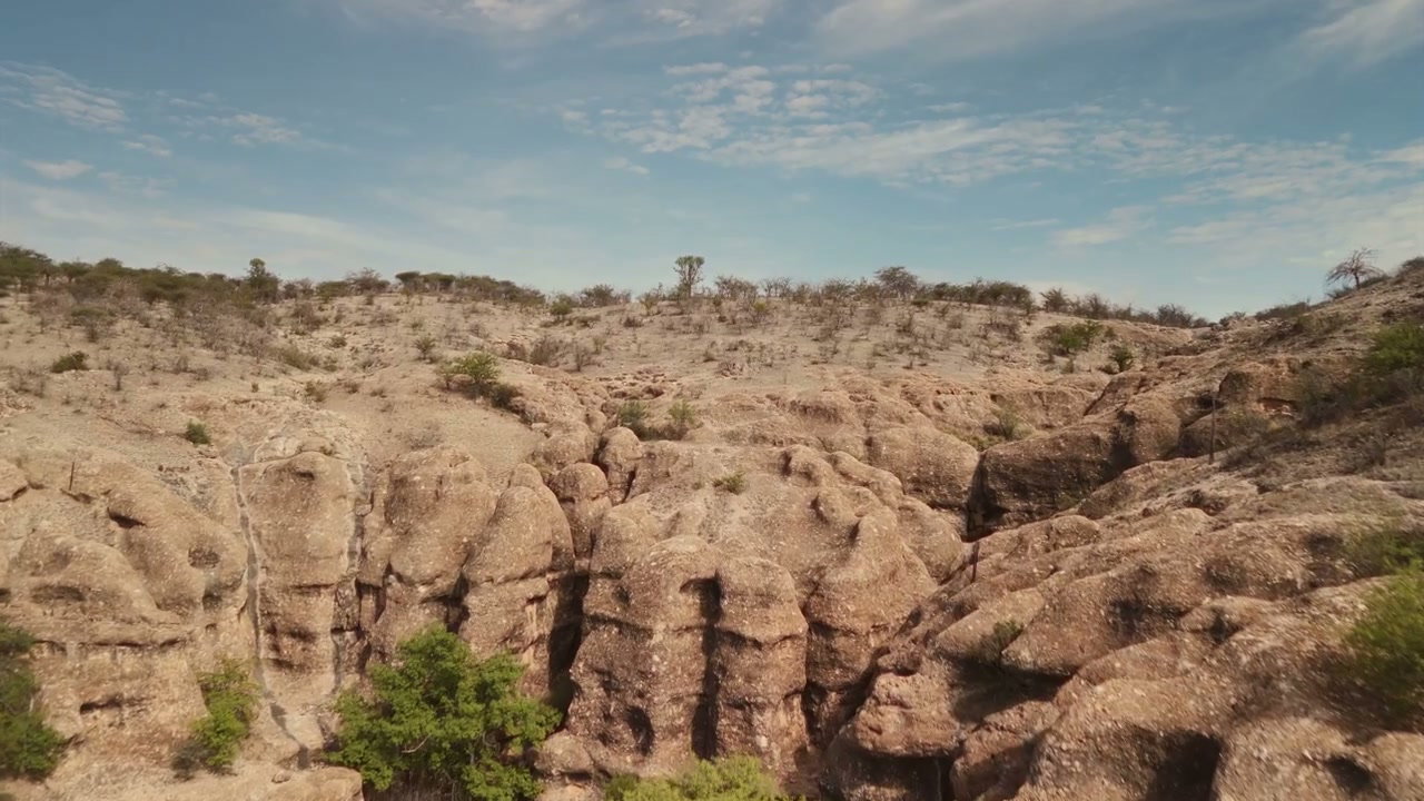 Arid African Landscape Flyover